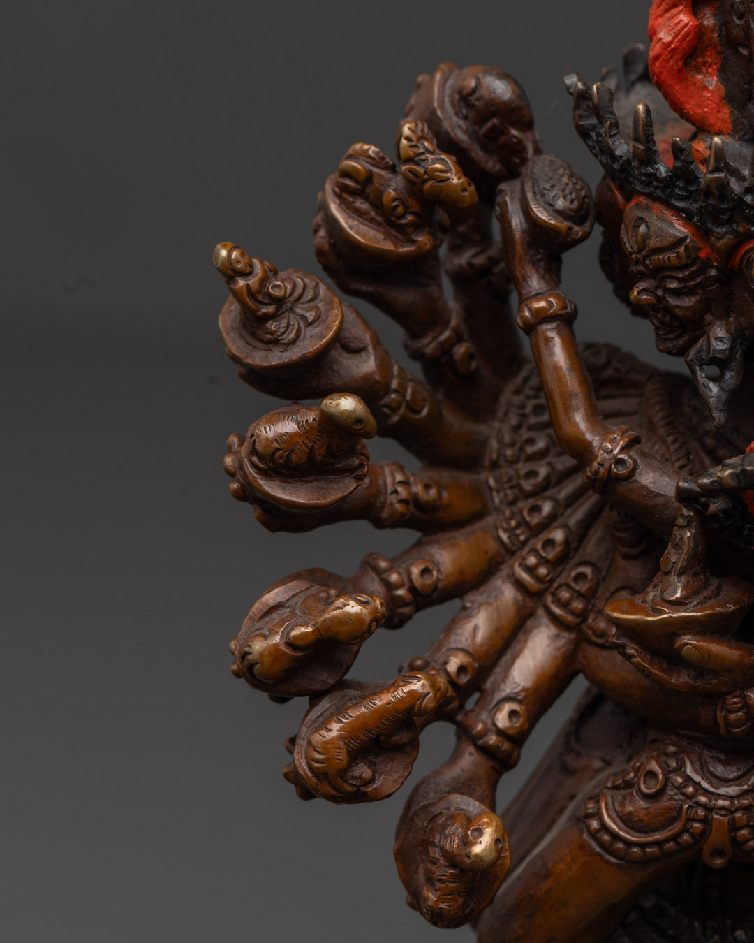 Oxidized He Vajra Statue | Traditional Tibetan Artwork