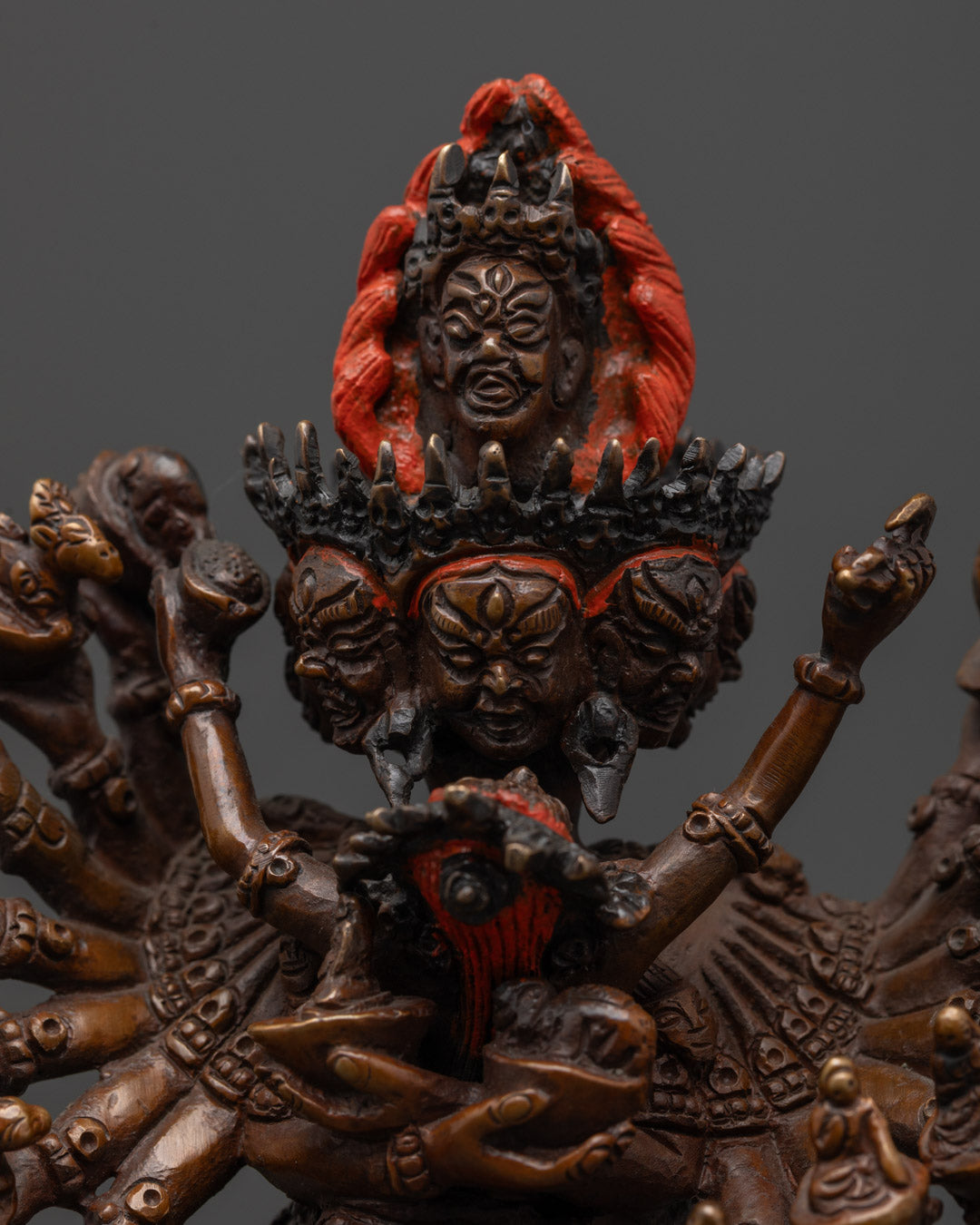 Oxidized He Vajra Statue | Traditional Tibetan Artwork