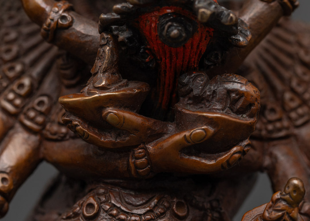 Oxidized He Vajra Statue | Traditional Tibetan Artwork