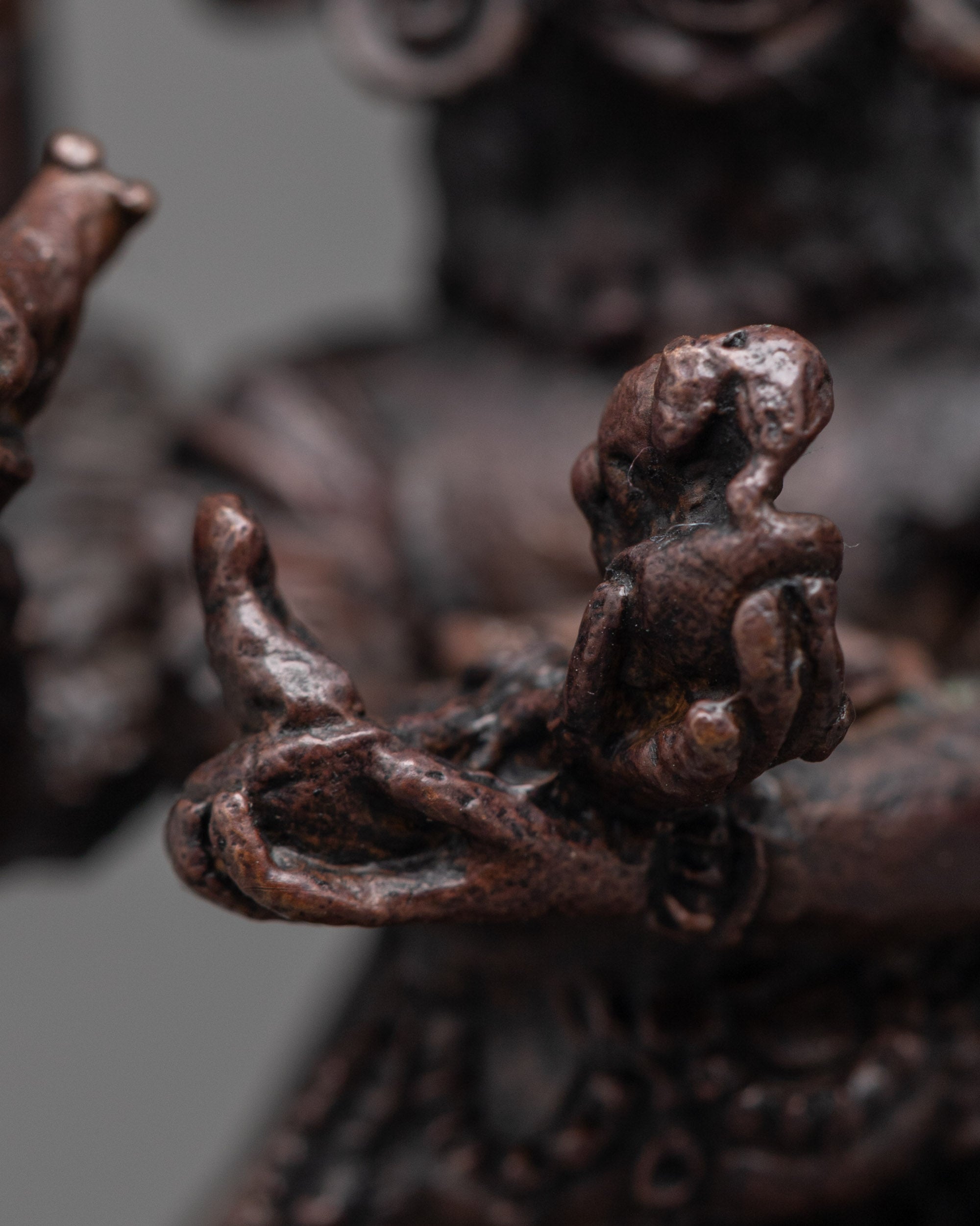 Oxidized Copper Hevajra Statue | Fierce Tantric Protector