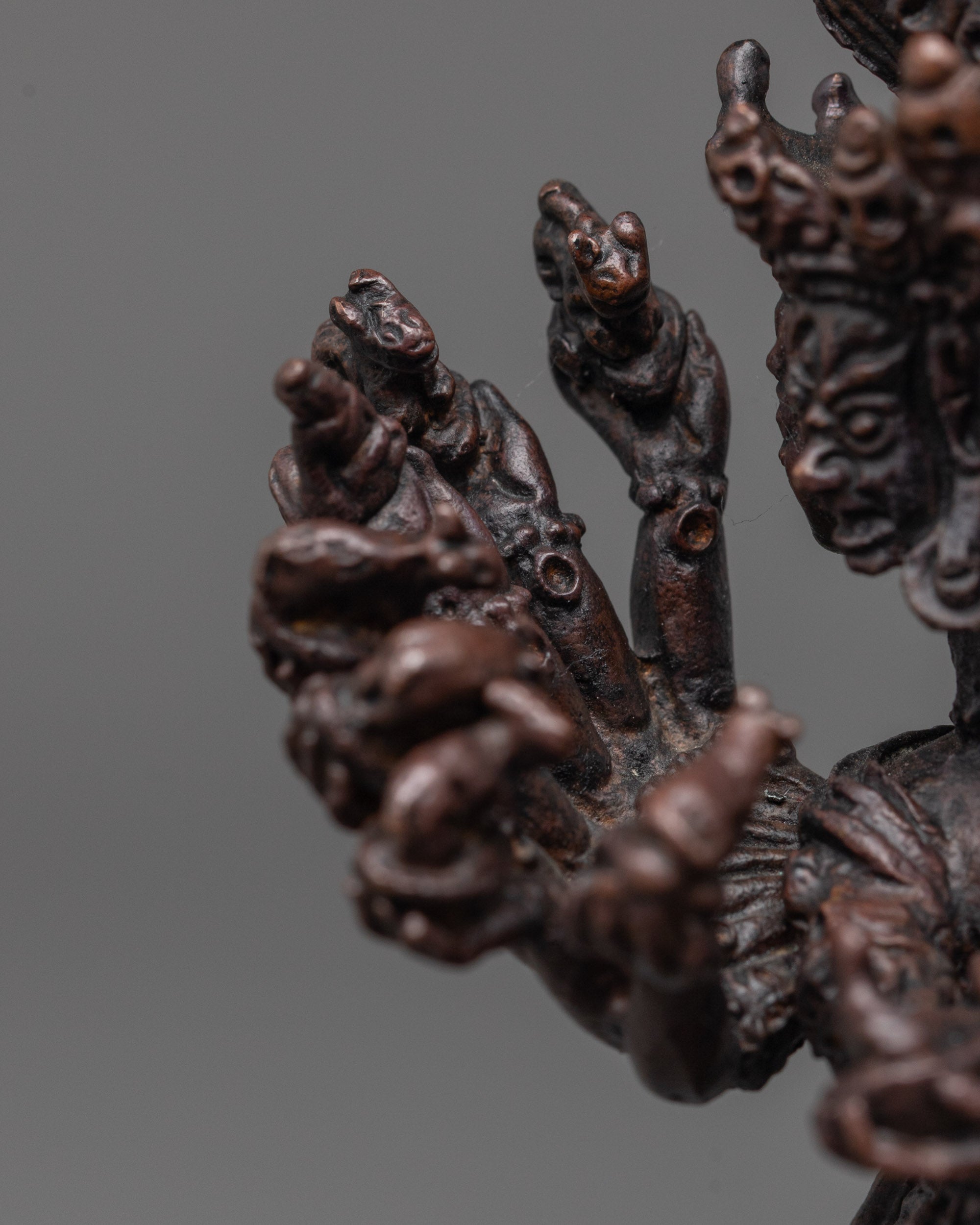 Oxidized Copper Hevajra Statue | Fierce Tantric Protector