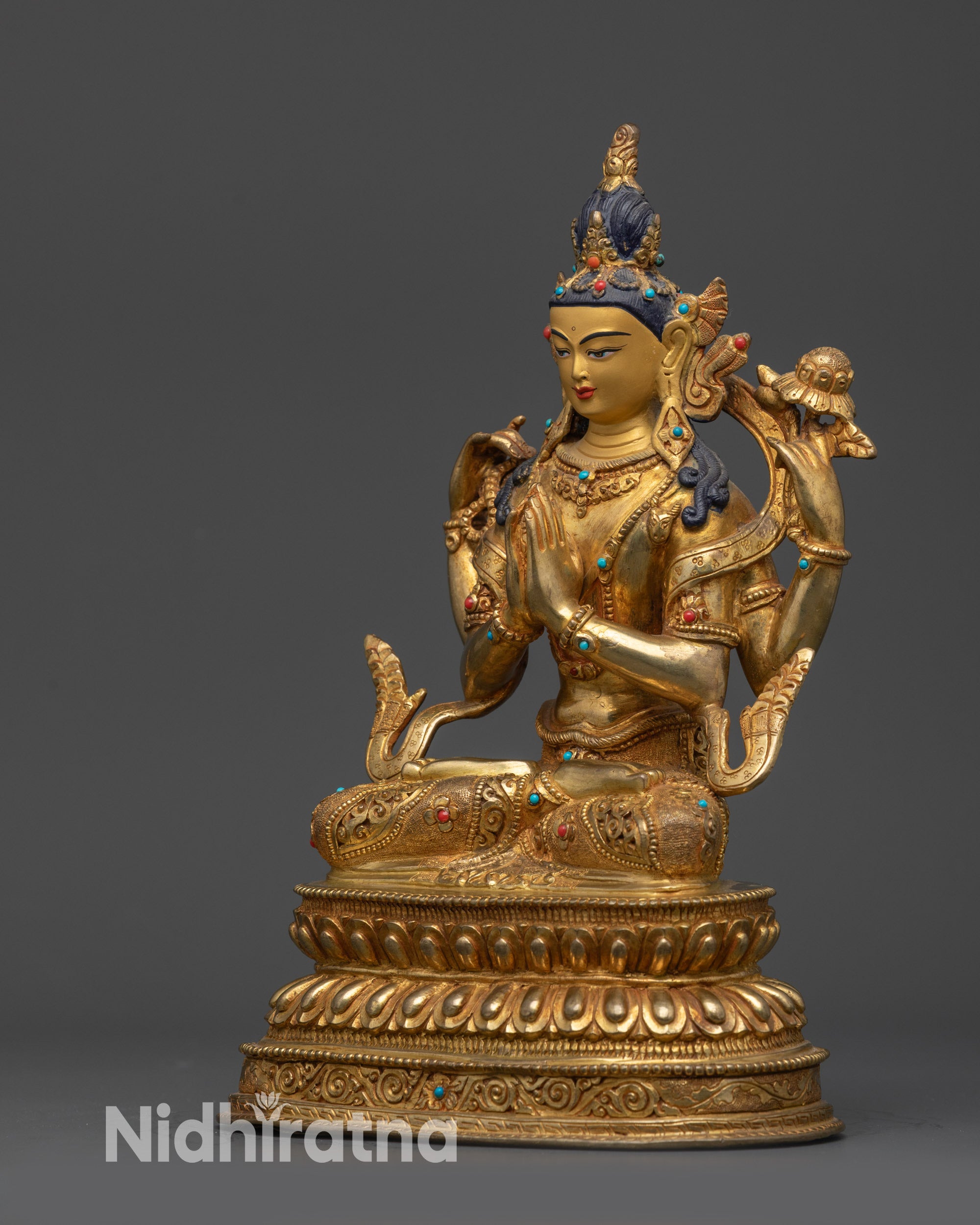 Himalayan Chenrezig compassion deity statue for meditation, prayer, and Buddhist devotion