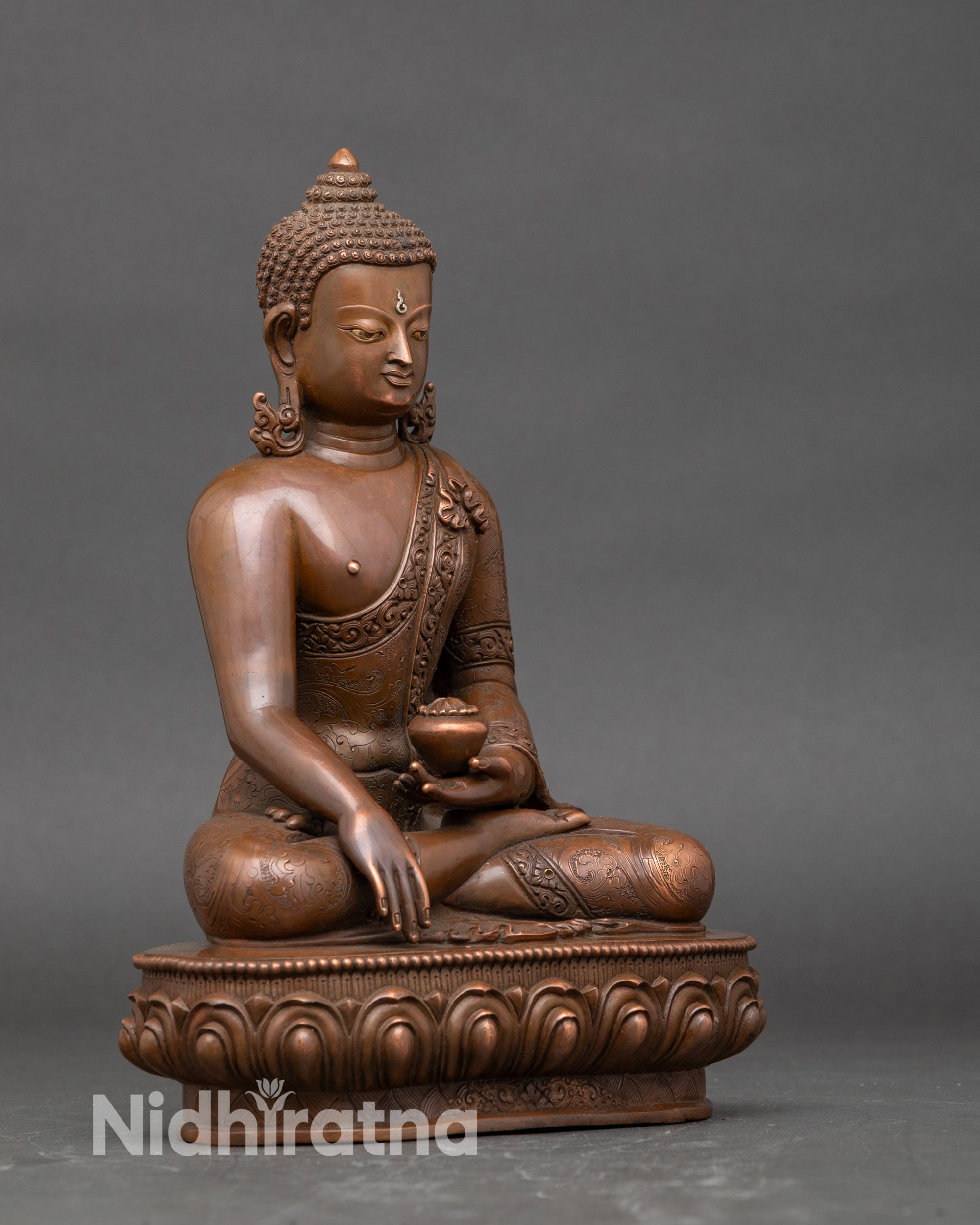 Himalayan meditation Buddha on altar, representing mindfulness and compassion