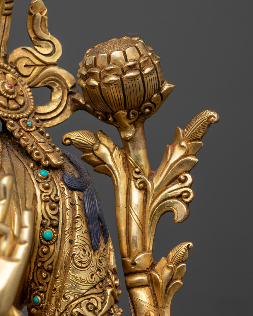 Green Tara Jetsun Dolma Statue | 24K Gold Gilded