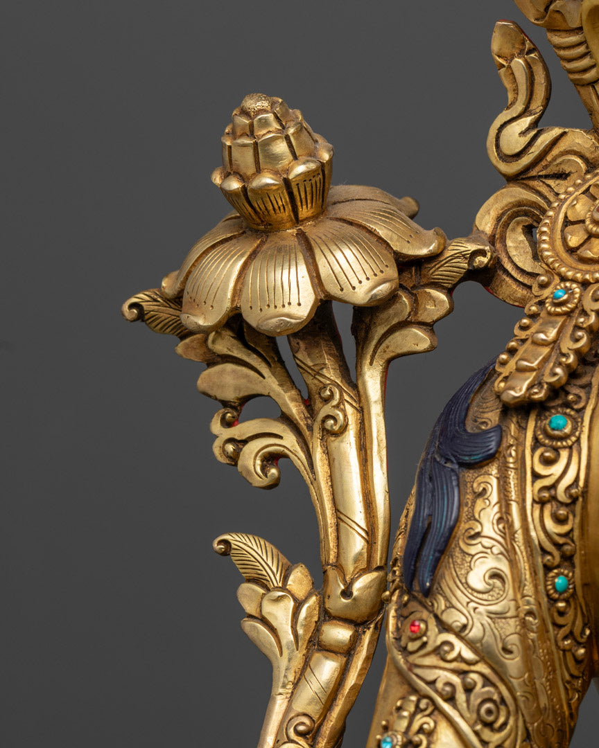 Green Tara Jetsun Dolma Statue | 24K Gold Gilded