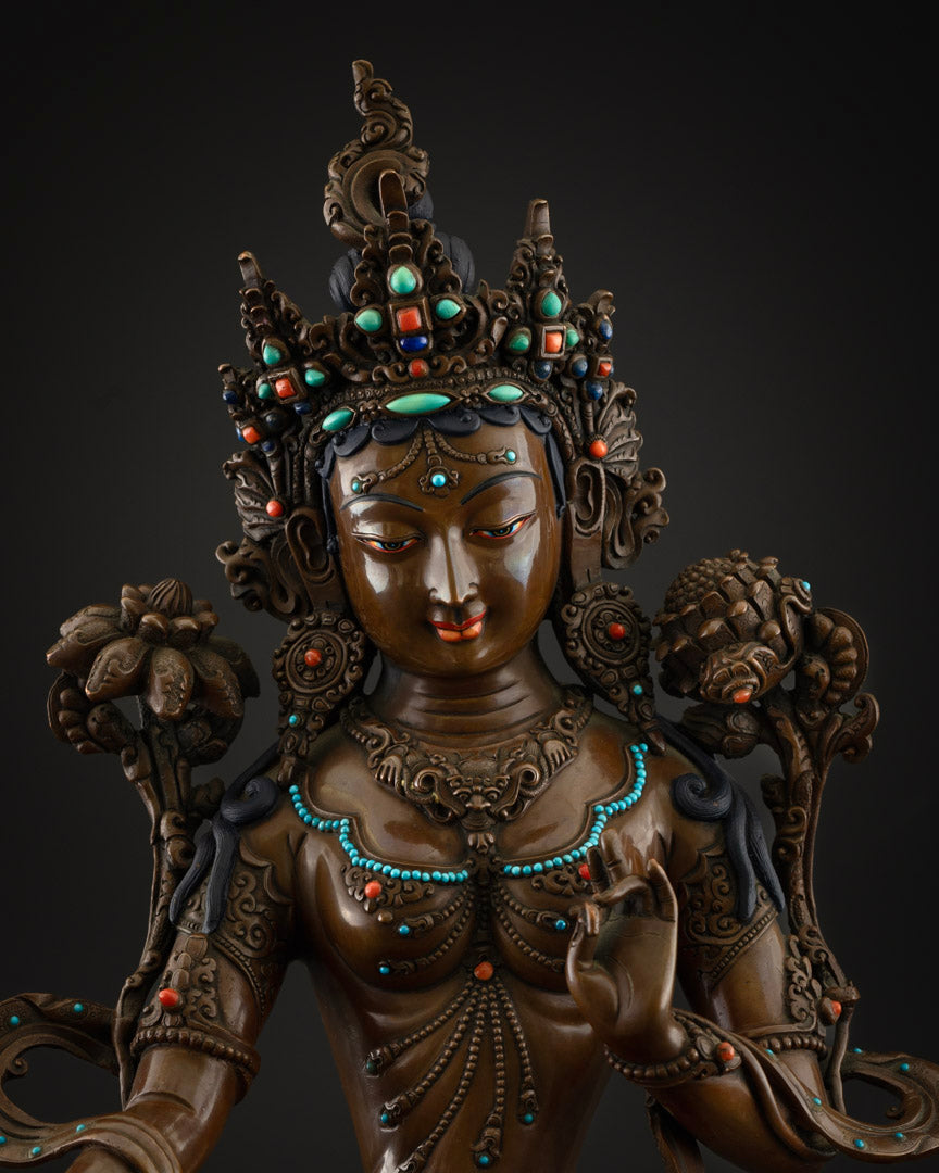 Green Tara Statue | Original Handmade Buddhist Statue