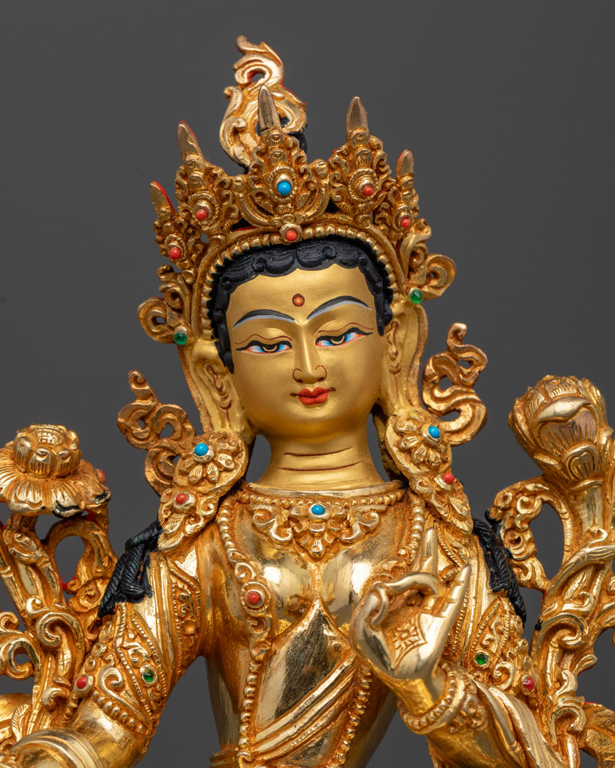 Green Tara Female Buddha Rupa | Tibetan Buddhism