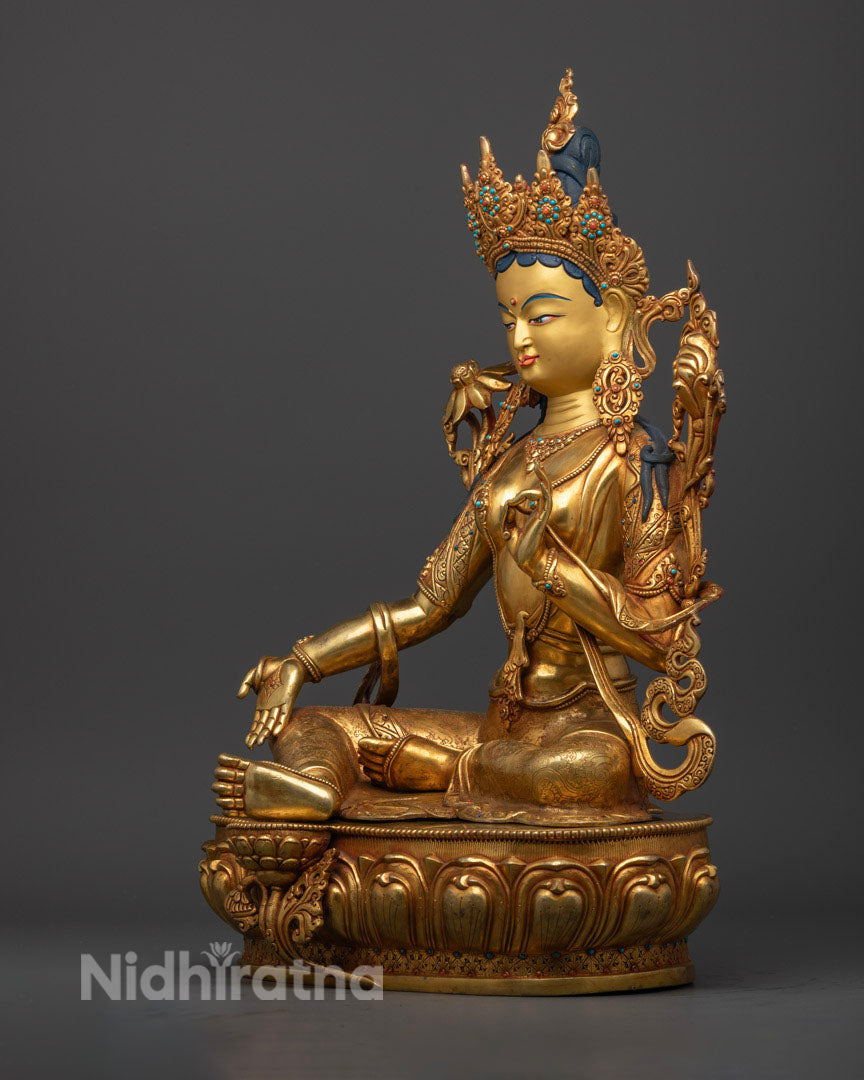 Green Tara Jetsun Dolma Statue | Handcrafted Symbol of Compassion and Protection