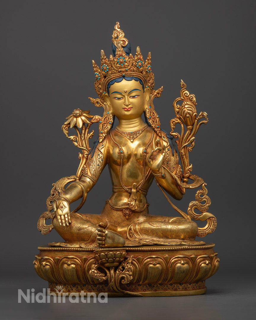 Green Tara Jetsun Dolma Statue | Handcrafted Symbol of Compassion and Protection