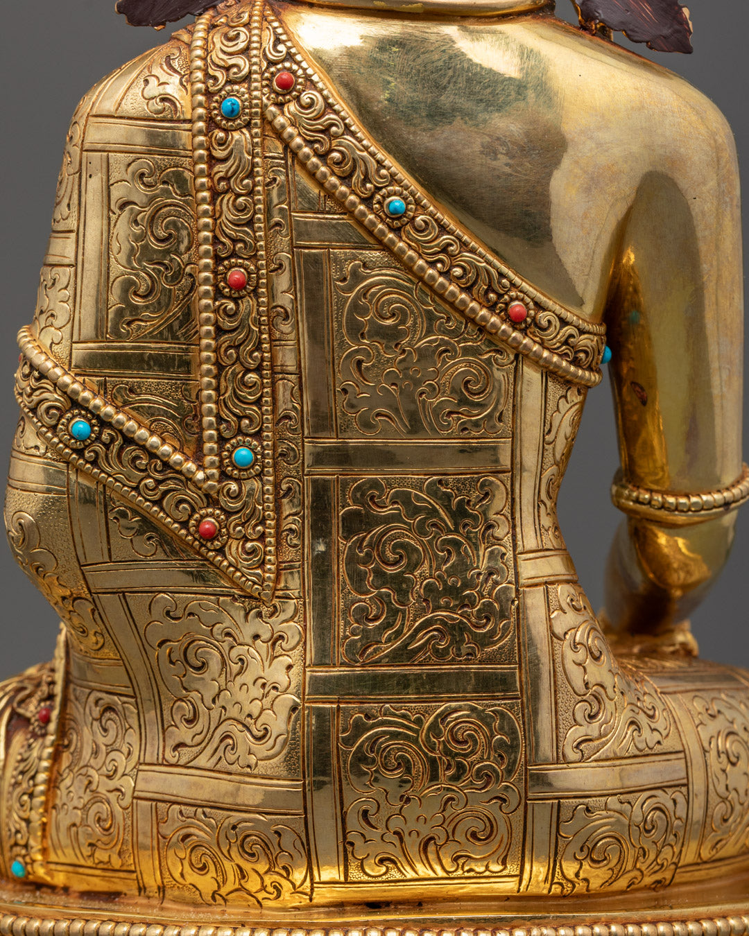 Crowned Shakyamuni Buddha Statue | Handcrafted Nepalese Sculpture