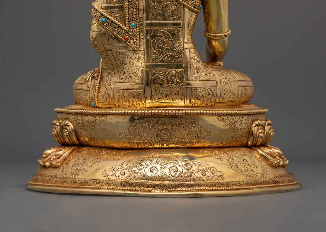 Crowned Shakyamuni Buddha Statue | Handcrafted Nepalese Sculpture