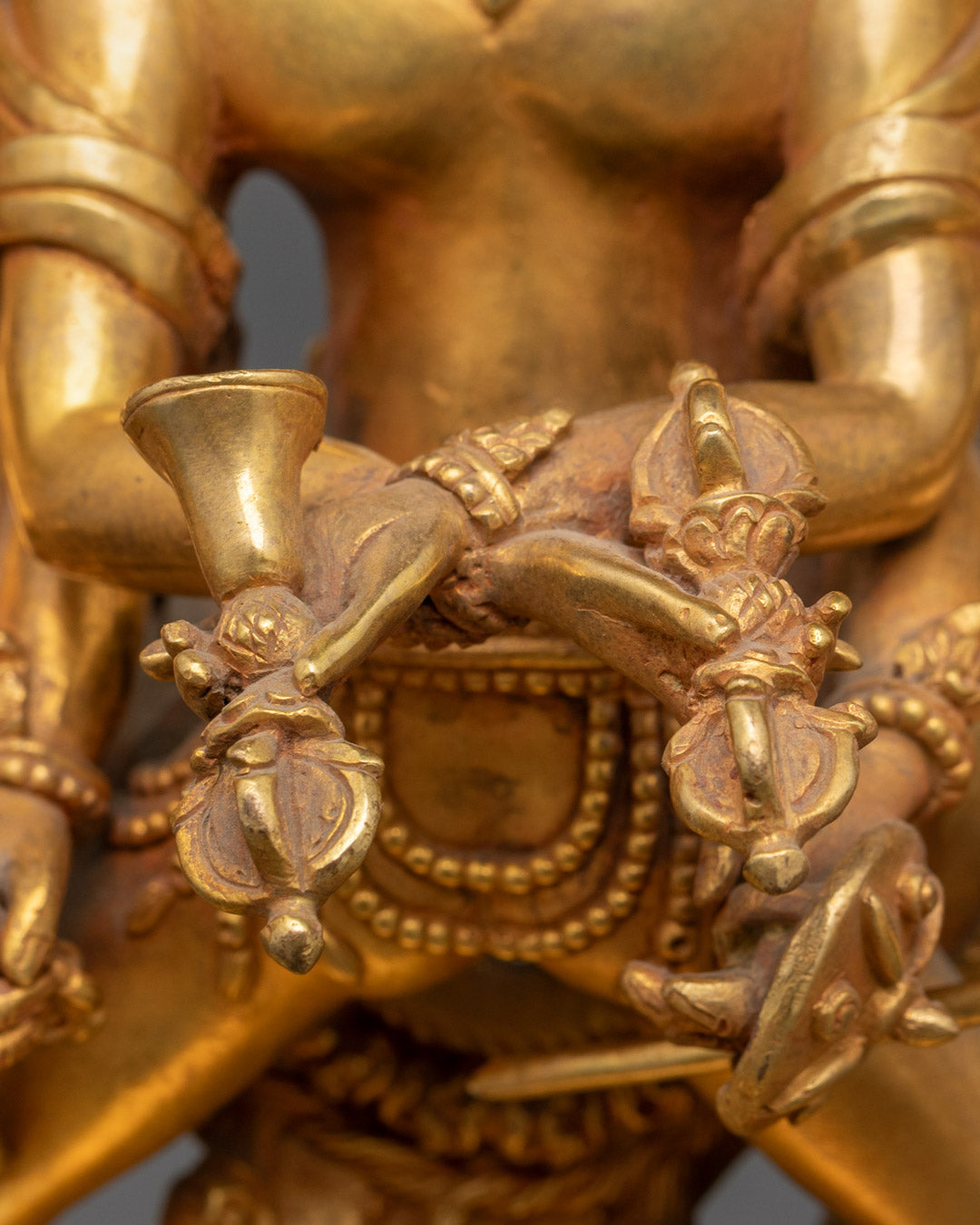Buddhist Kalachakra Gold Gilded Statue | Traditional Tibetan Art