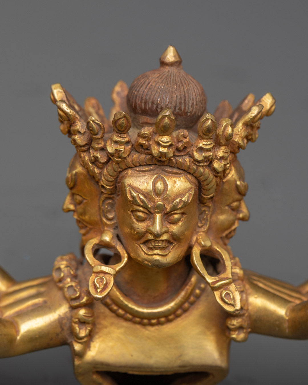 Buddhist Kalachakra Gold Gilded Statue | Traditional Tibetan Art