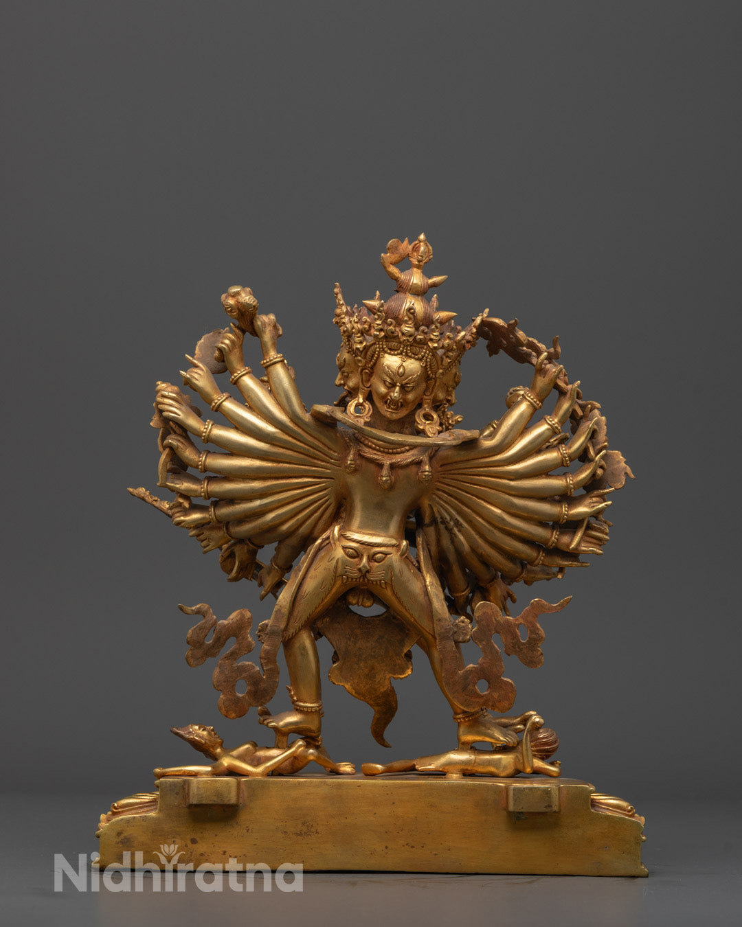 Buddhist Kalachakra Gold Gilded Statue | Traditional Tibetan Art