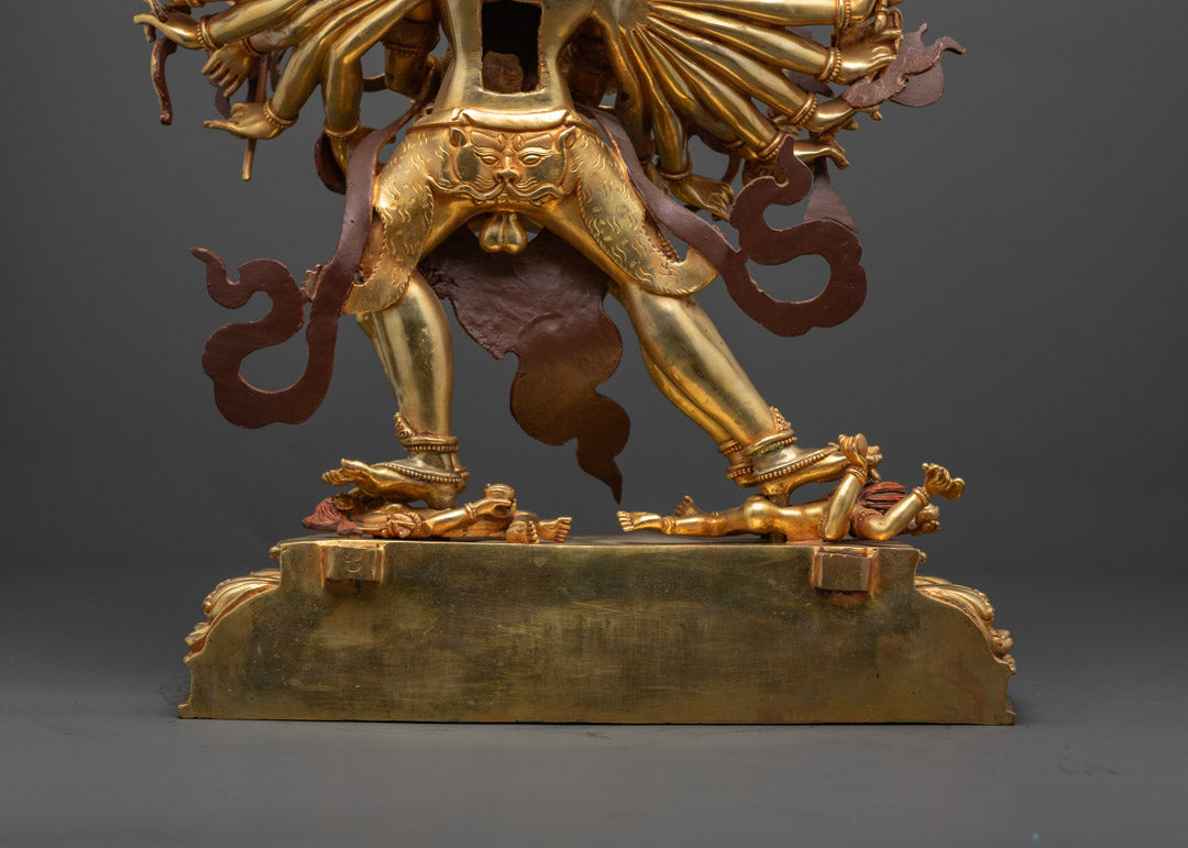 Buddhist Kalachakra Gold Gilded Statue for Ritual and Meditation