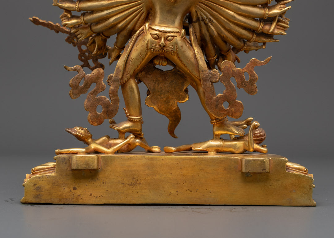 Buddhist Kalachakra Gold Gilded Statue | Traditional Tibetan Art
