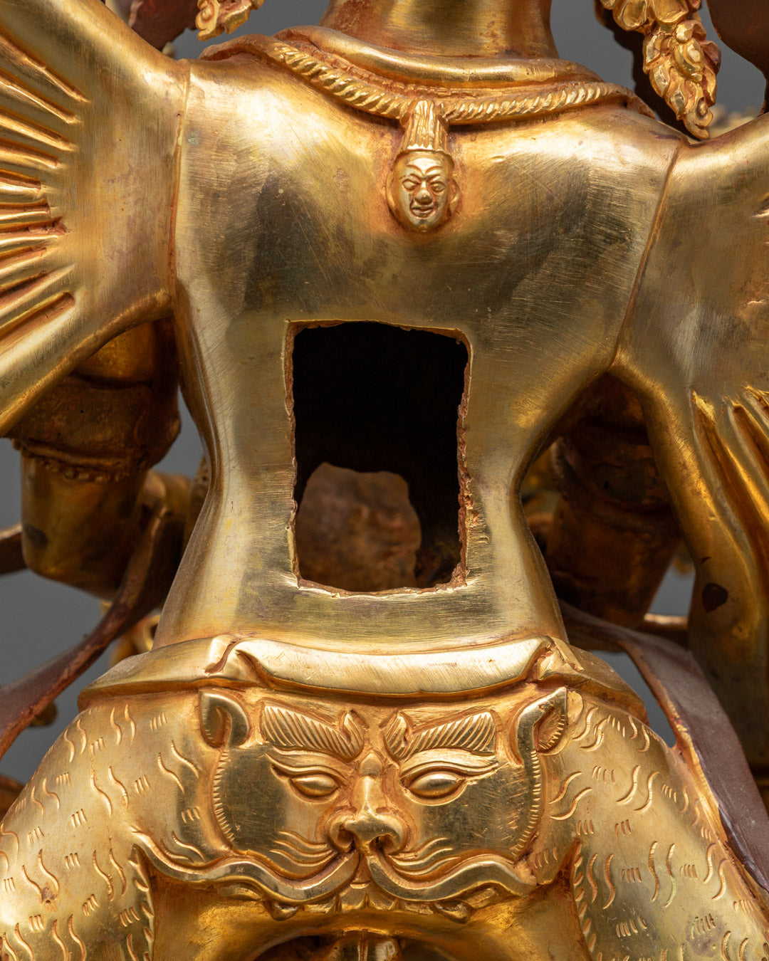 Buddhist Kalachakra Gold Gilded Statue for Ritual and Meditation