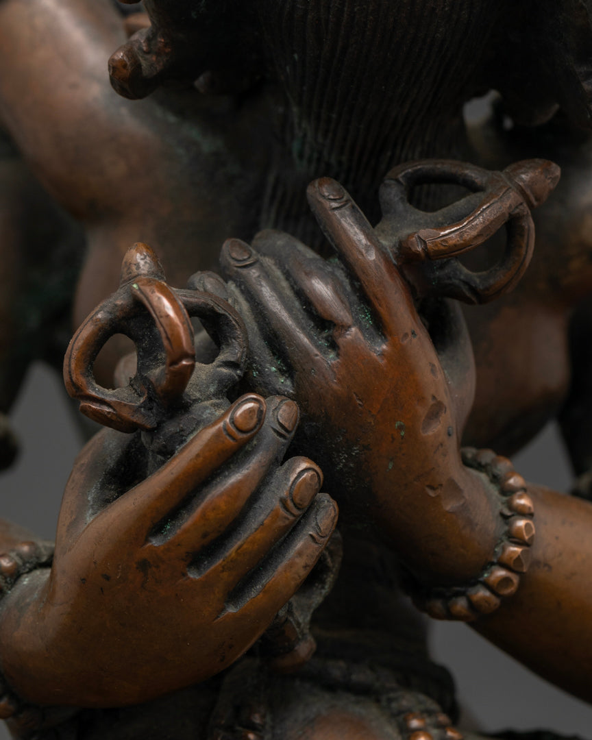 Oxidized Kalachakra Statue | Handcrafted Buddhist Art