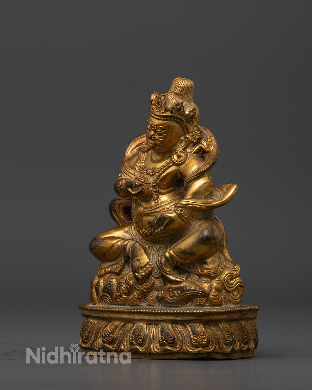 Black Dzambhala Statue | Tibetan Wealth Deity for Good Fortune