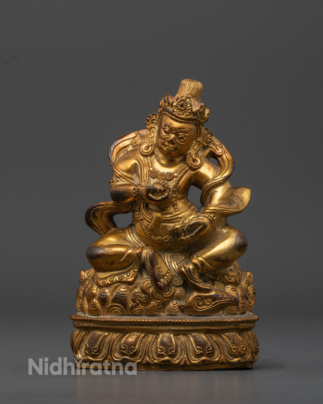 Black Dzambhala Statue | Tibetan Wealth Deity for Good Fortune