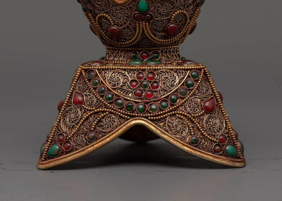 Authentic Tibetan Copper Kapala Cup | Ritual Item