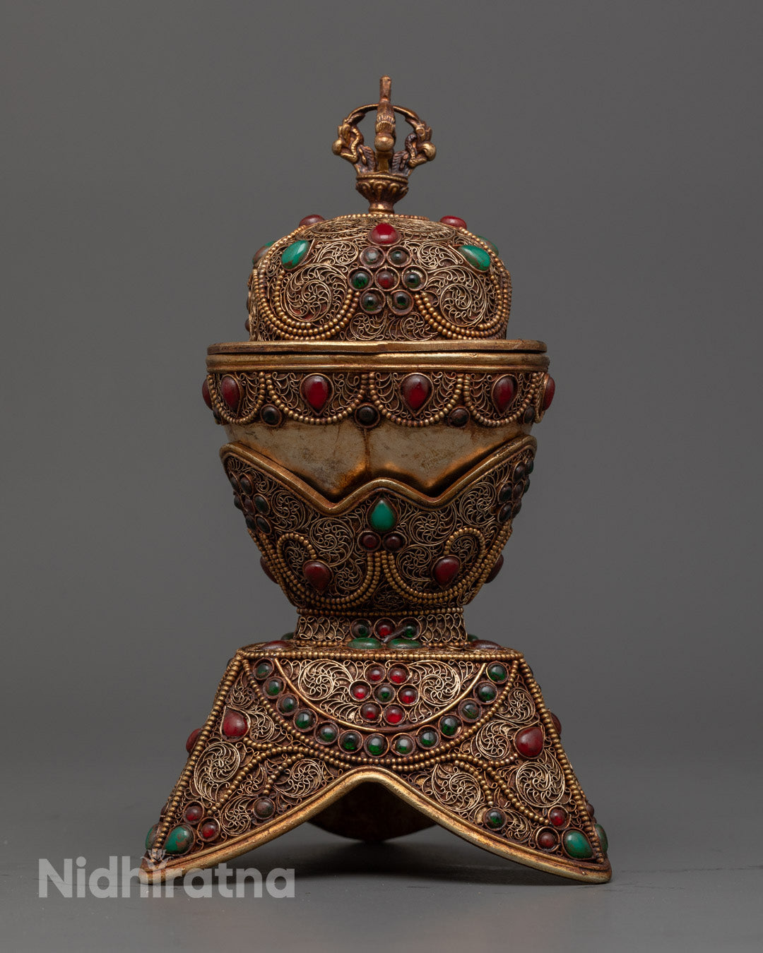 Authentic Tibetan Copper Kapala Cup | Ritual Item