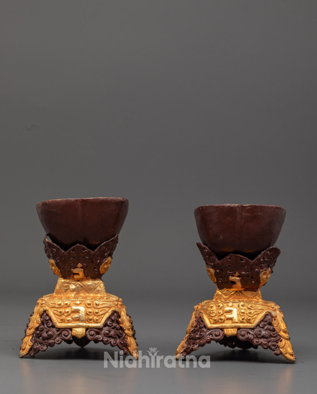 Tantric Buddhist Kapala Set with Copper Finish