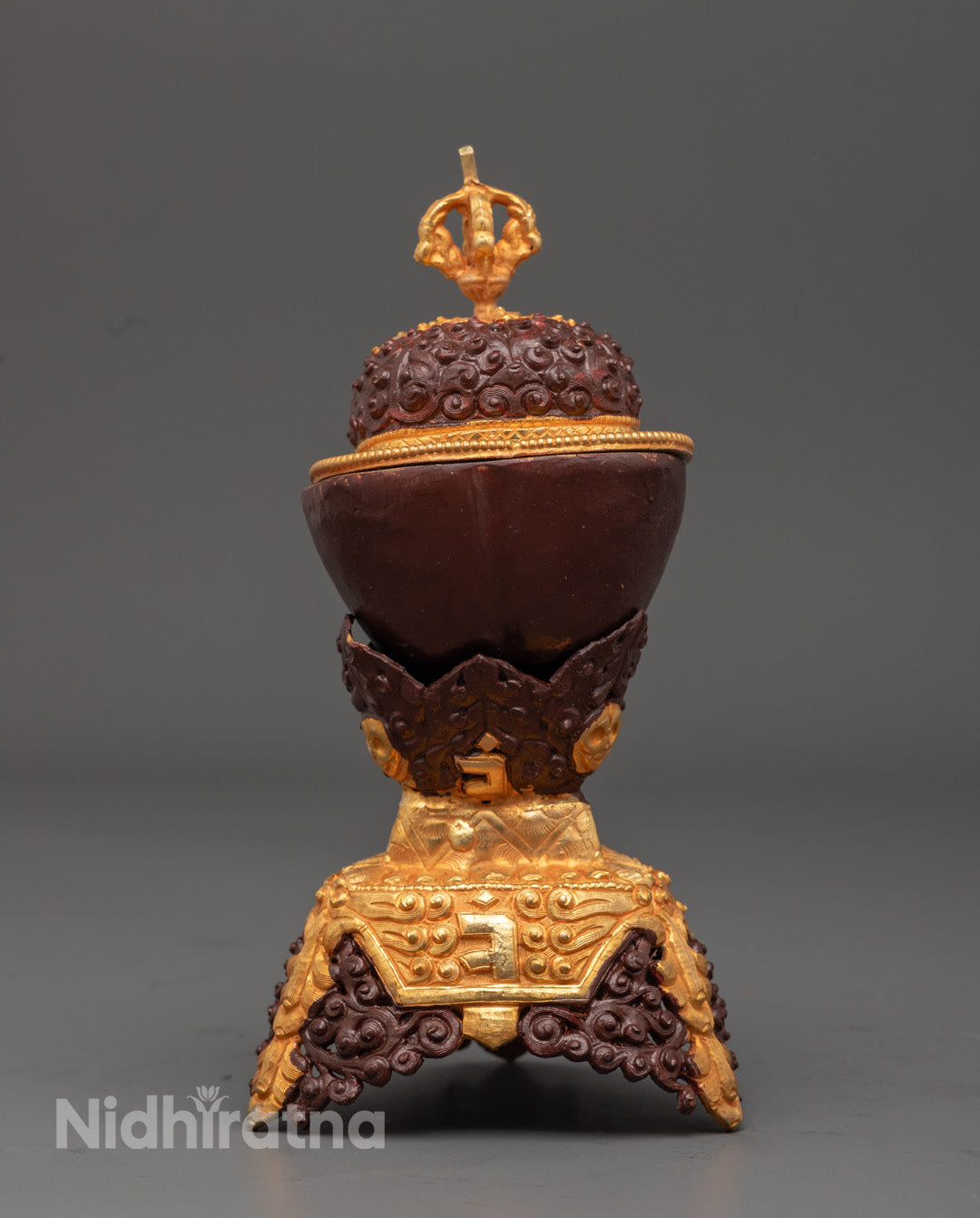 Tantric Buddhist Kapala Set with Copper Finish