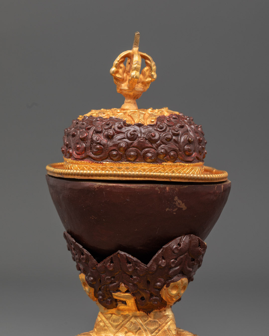 Tantric Buddhist Kapala Set with Copper Finish