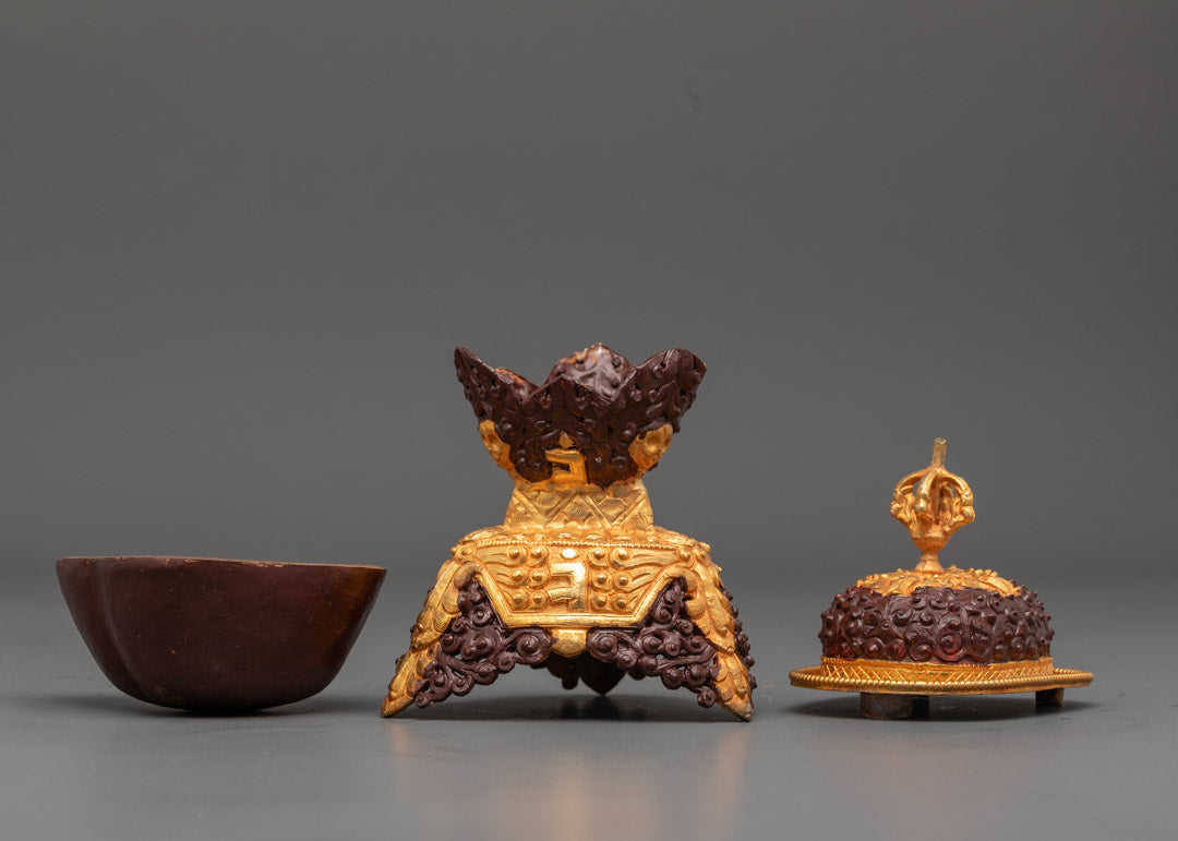 Tantric Buddhist Kapala Set with Copper Finish