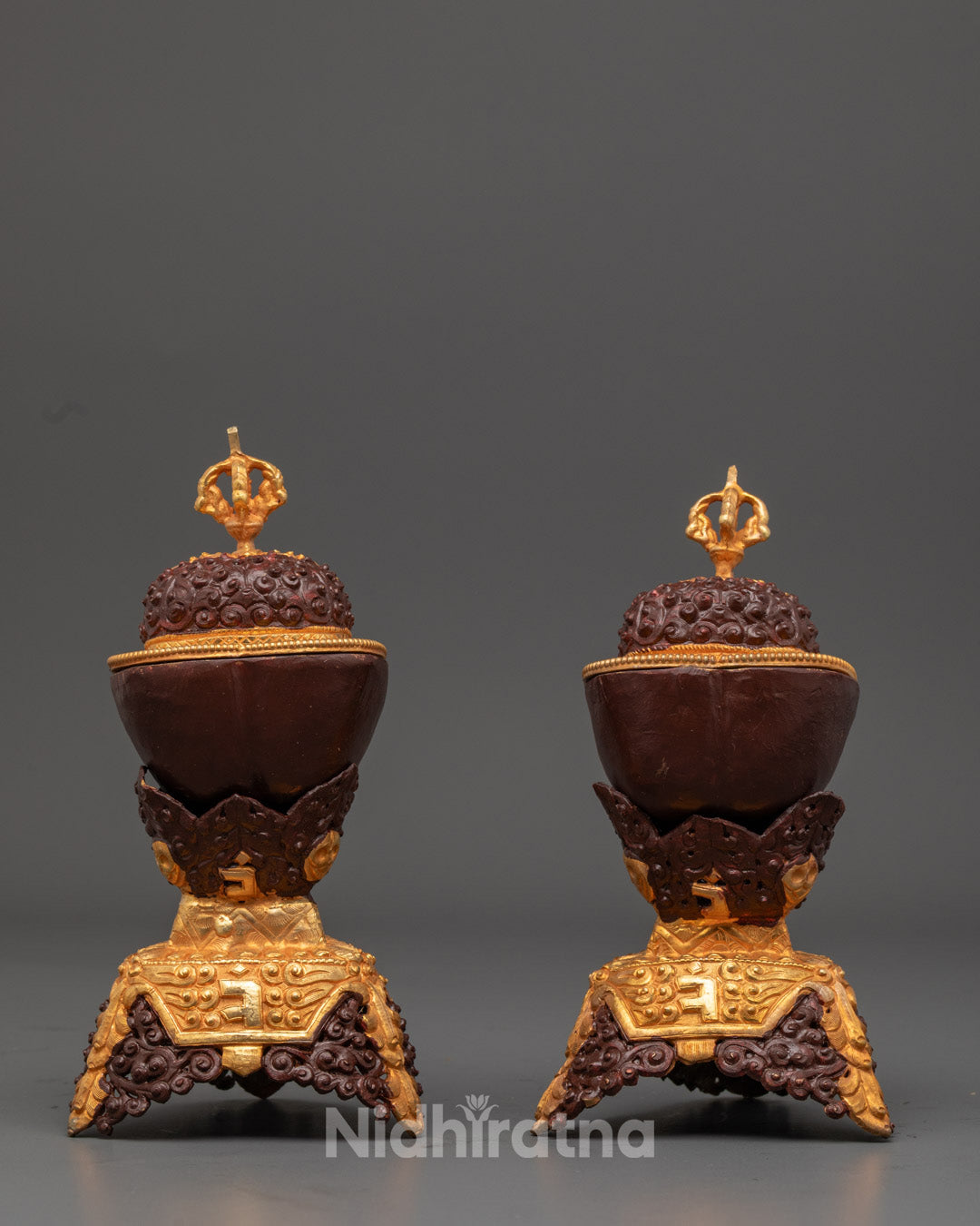 Tantric Buddhist Kapala Set with Copper Finish