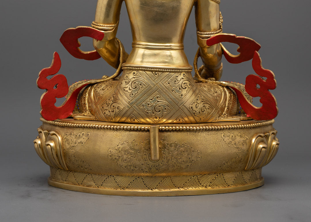 24k Gold Gilded Kshitigarbha Statue from Nepal