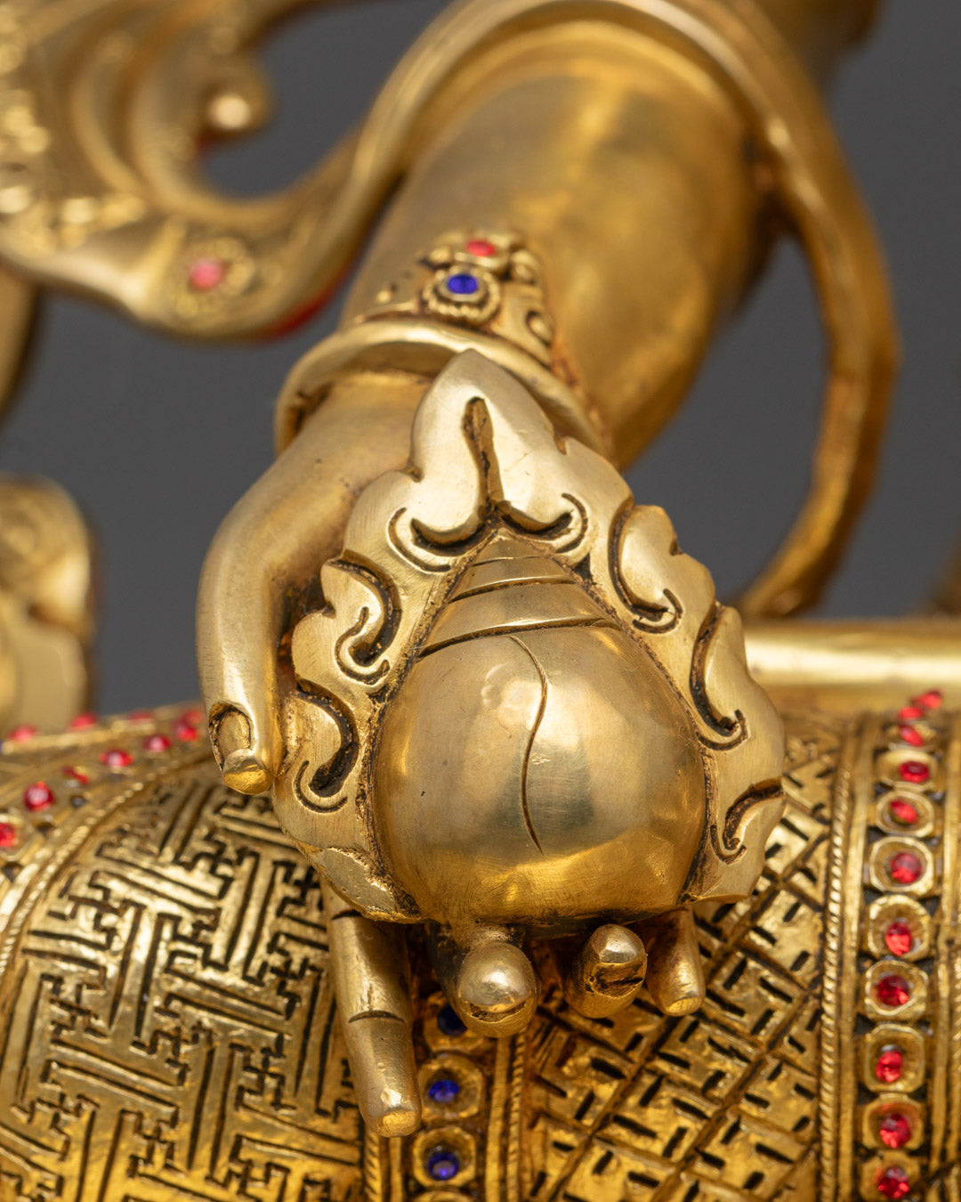 24k Gold Gilded Kshitigarbha Statue from Nepal