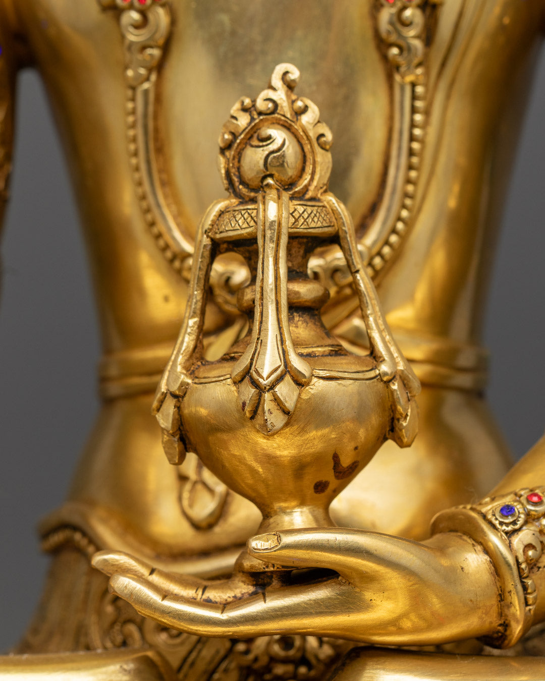 24k Gold Gilded Kshitigarbha Statue from Nepal