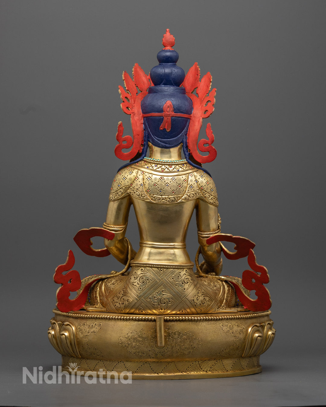 24k Gold Gilded Kshitigarbha Statue from Nepal