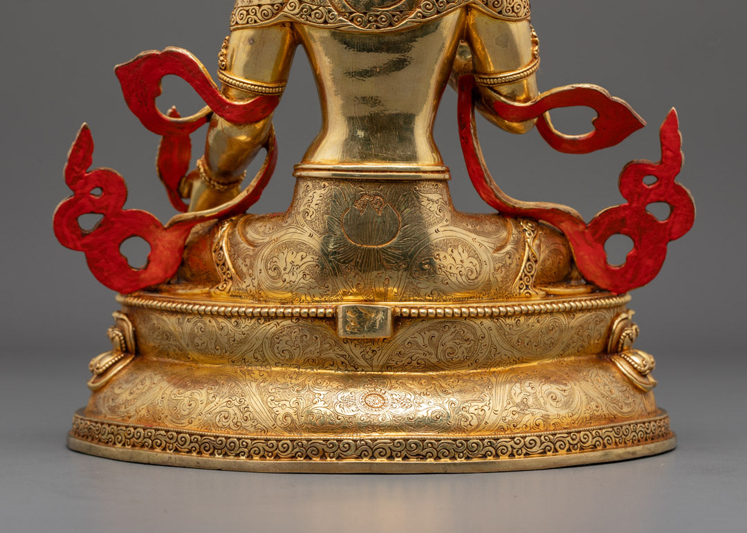 Handcrafted Kṣitigarbha Statue | 24K Gold-Plated Copper