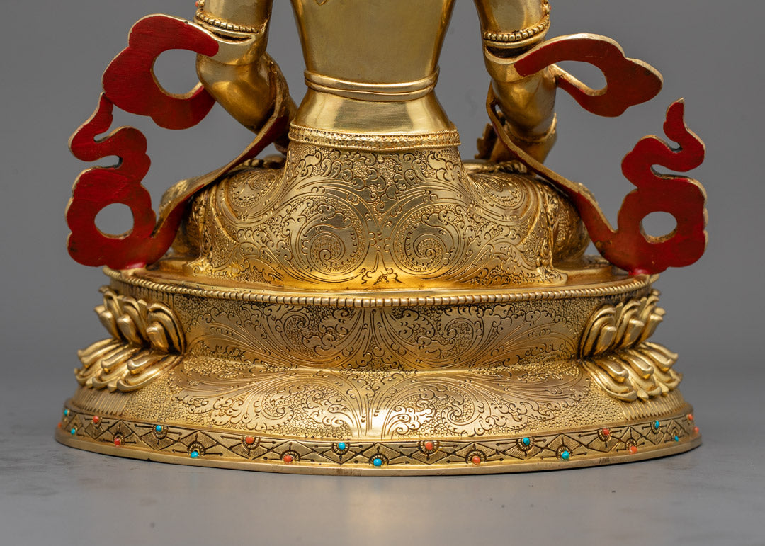 Kshitigarbha Statue | Hand-Carved Tibetan Copper Sculpture