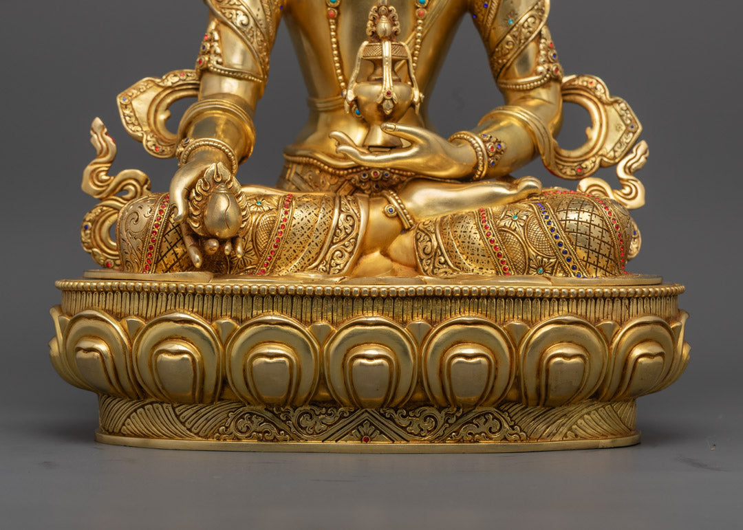 Sacred Kshitigarbha Bodhisattva Statue | 24k Gold & Copper