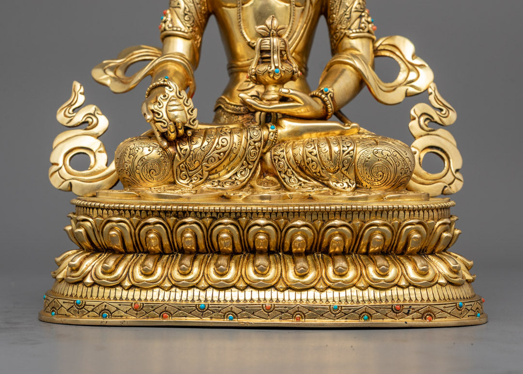 Kshitigarbha Statue | Hand-Carved Tibetan Copper Sculpture