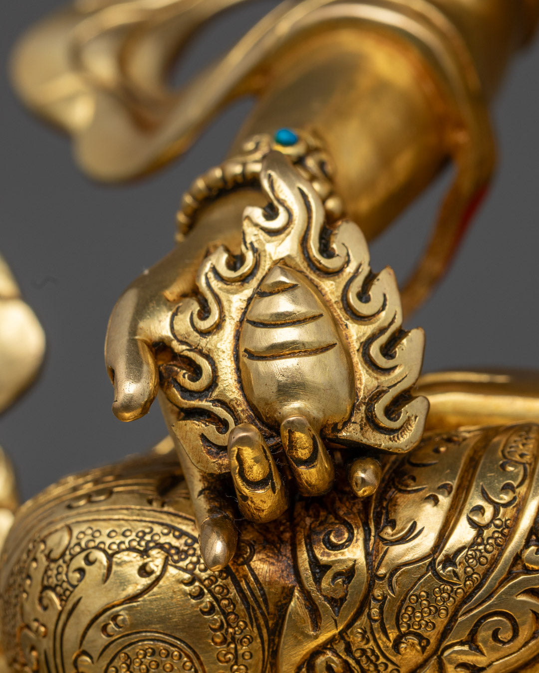 Kshitigarbha Statue | Hand-Carved Tibetan Copper Sculpture