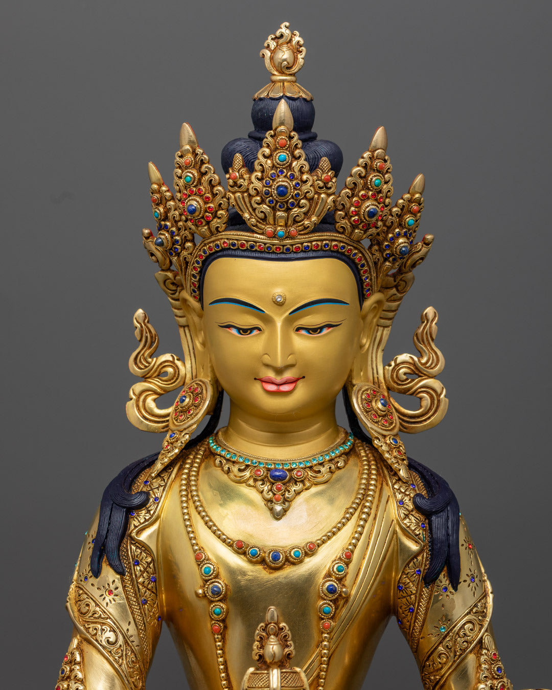 Sacred Kshitigarbha Bodhisattva Statue | 24k Gold & Copper