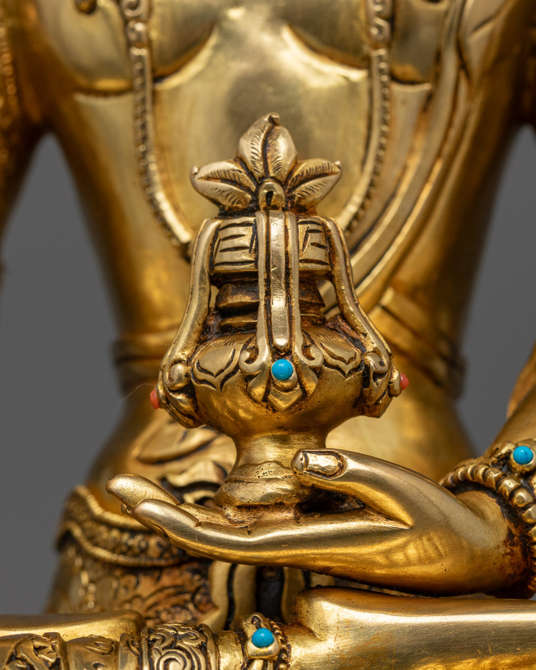 Kshitigarbha Statue | Hand-Carved Tibetan Copper Sculpture