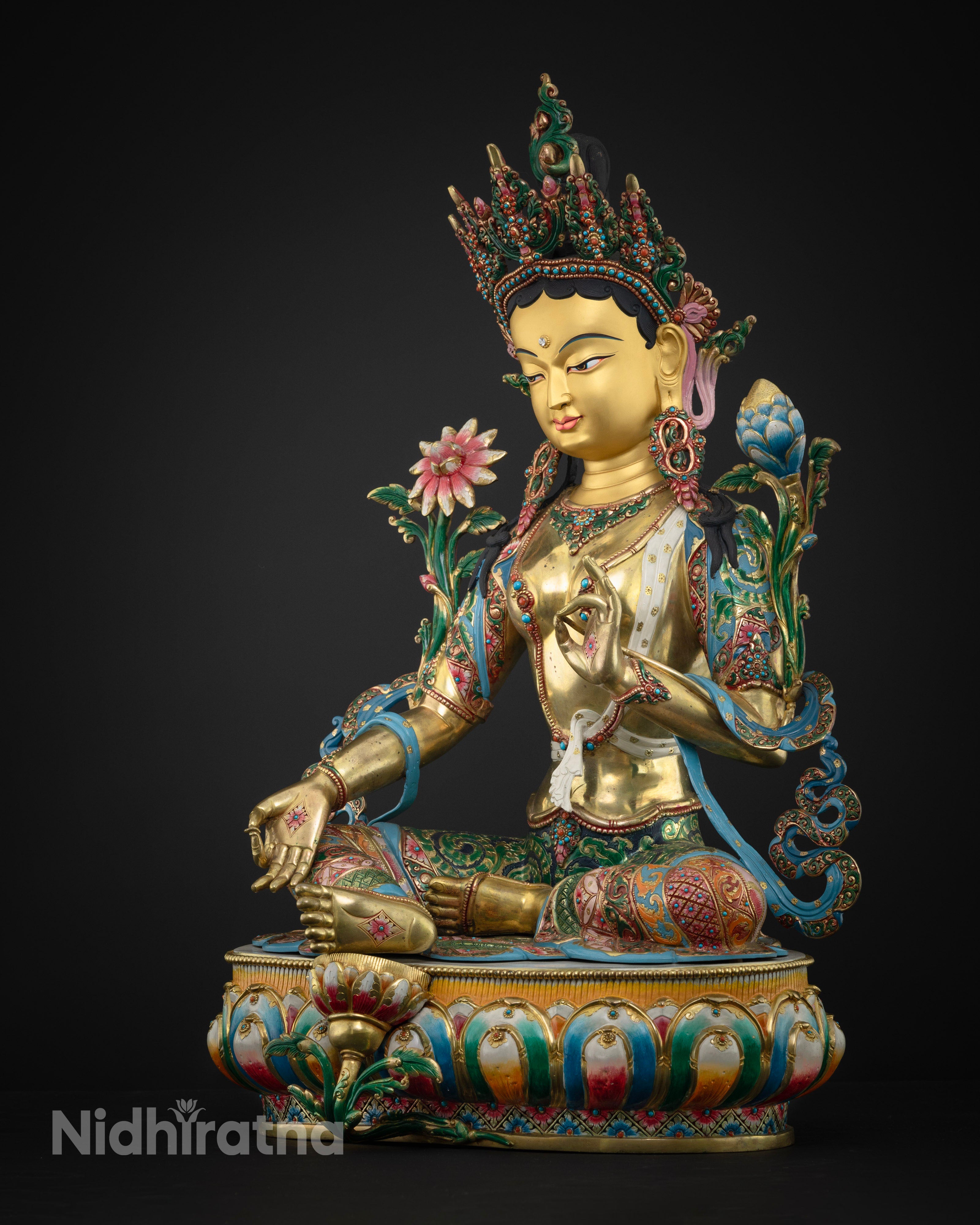 It shows Female Buddha Tara left side profile