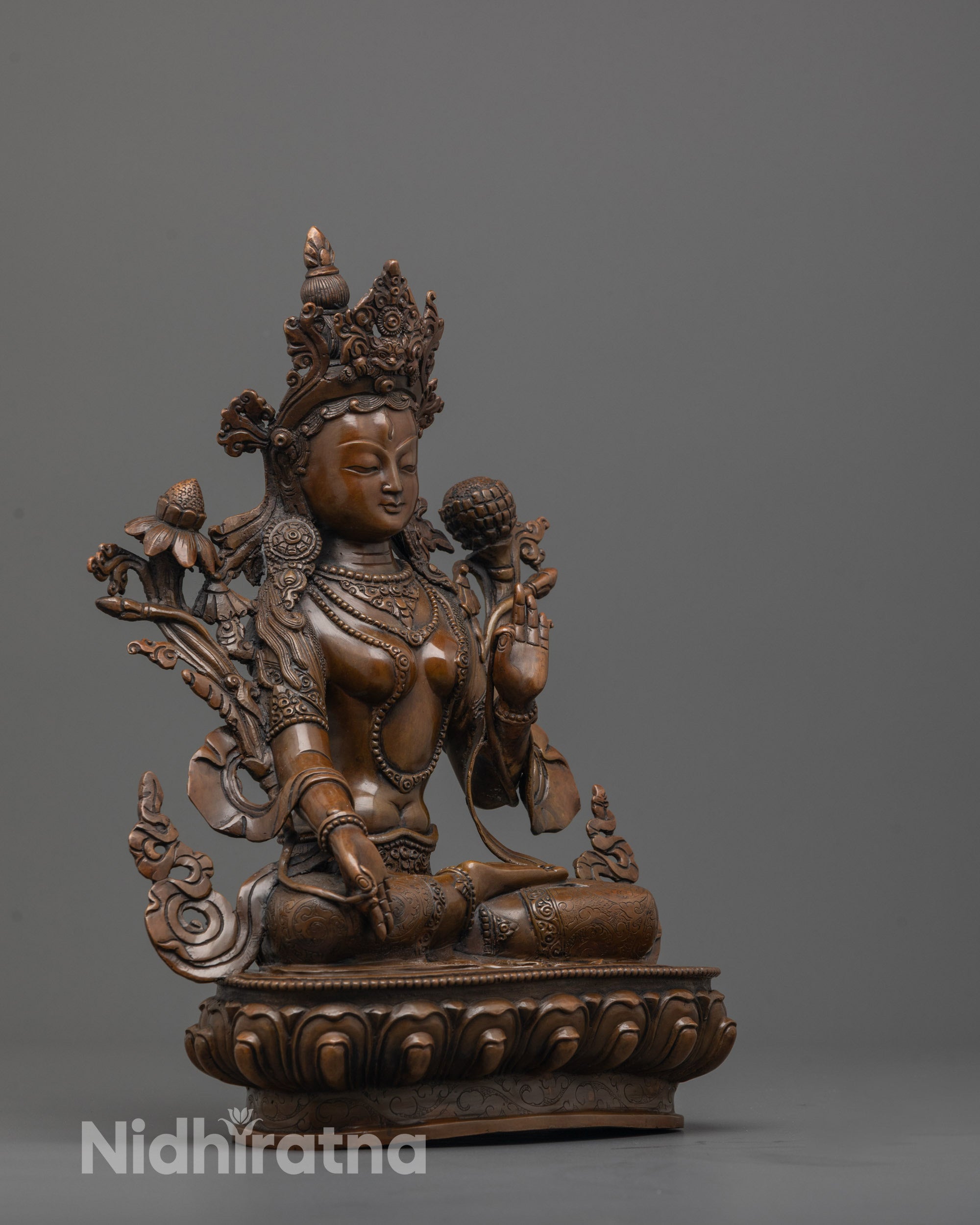 Buddhist White Tara Statue | Tibetan Goddess Idol from Nepal