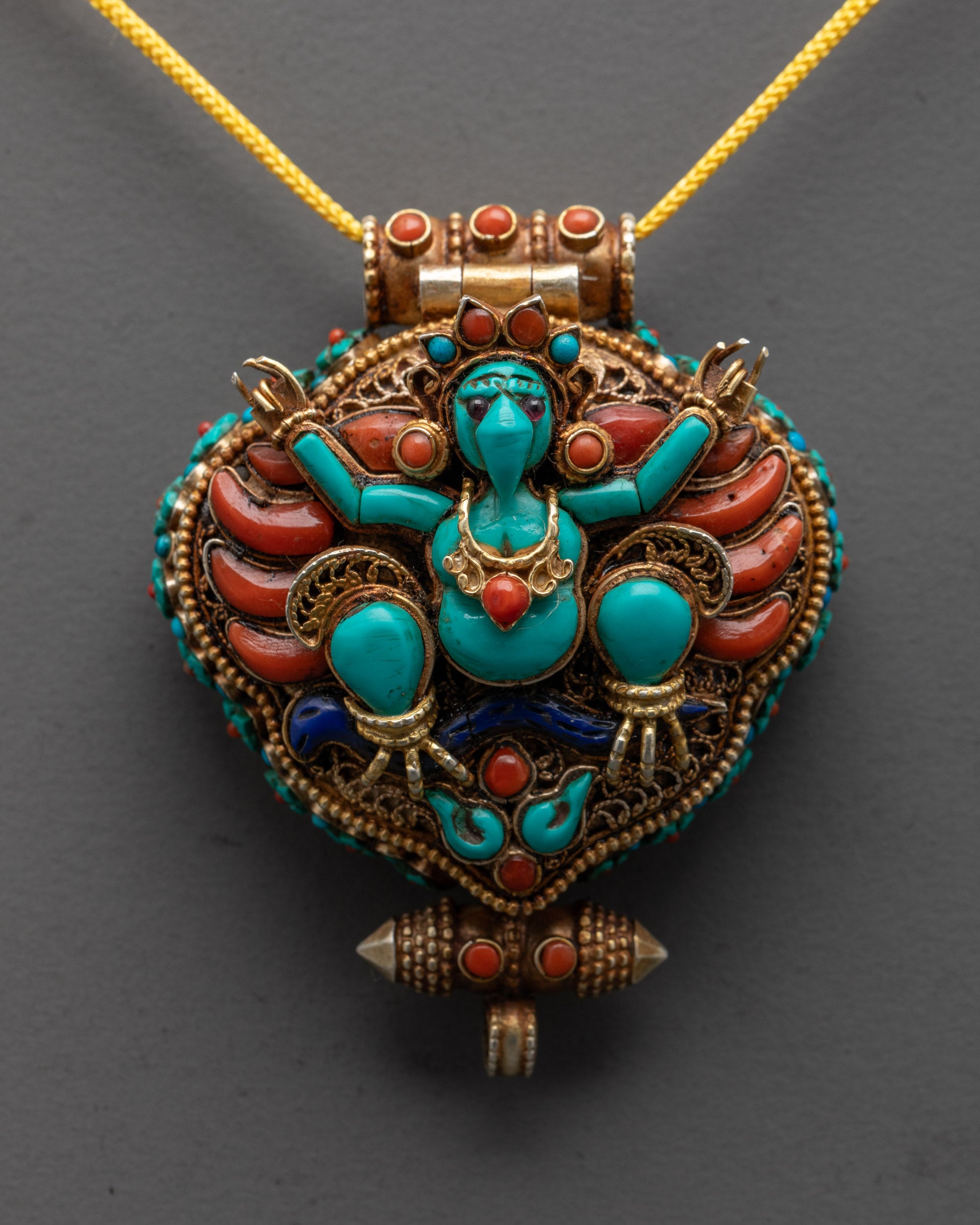 Garuda and Mahakala Design Locket | Vajrayana Amulet