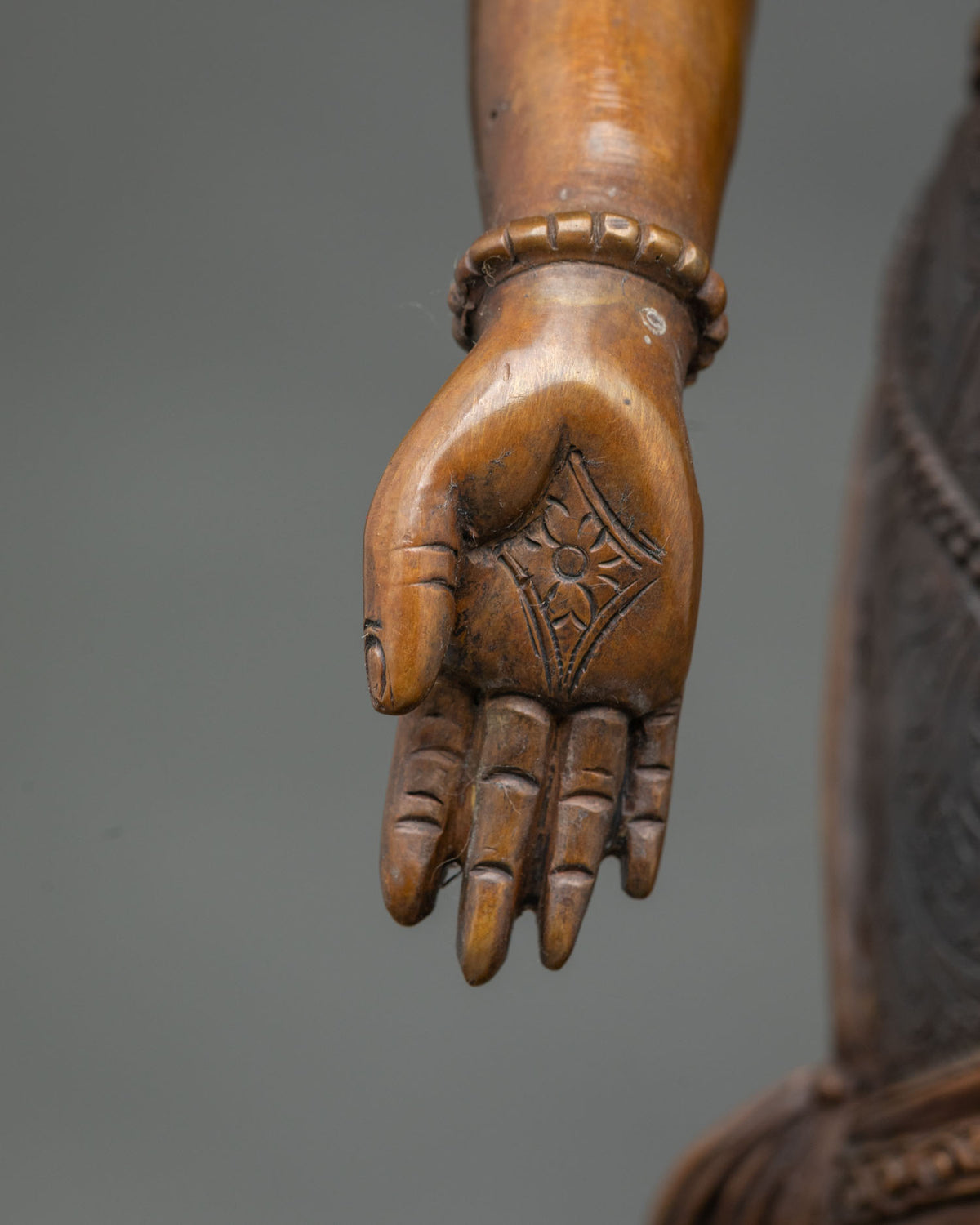 Standing Avalokiteshvara Statue | Chemically Oxidized Copper Figurine