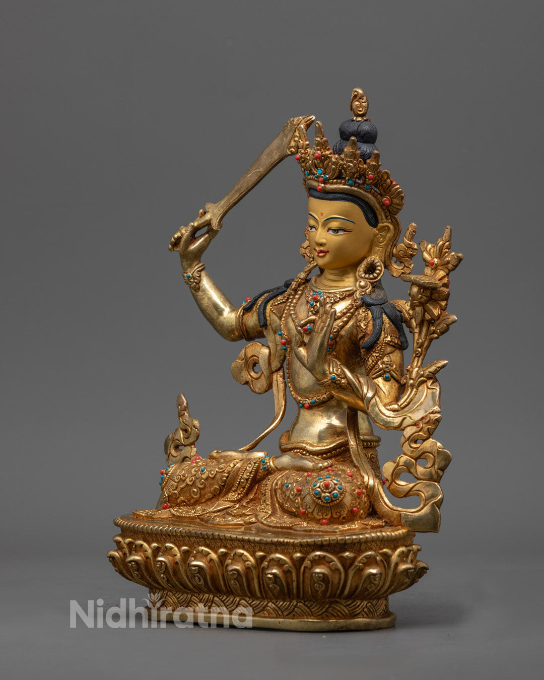 Manjushri Statue | Handcrafted Tibetan Buddhist Sculpture