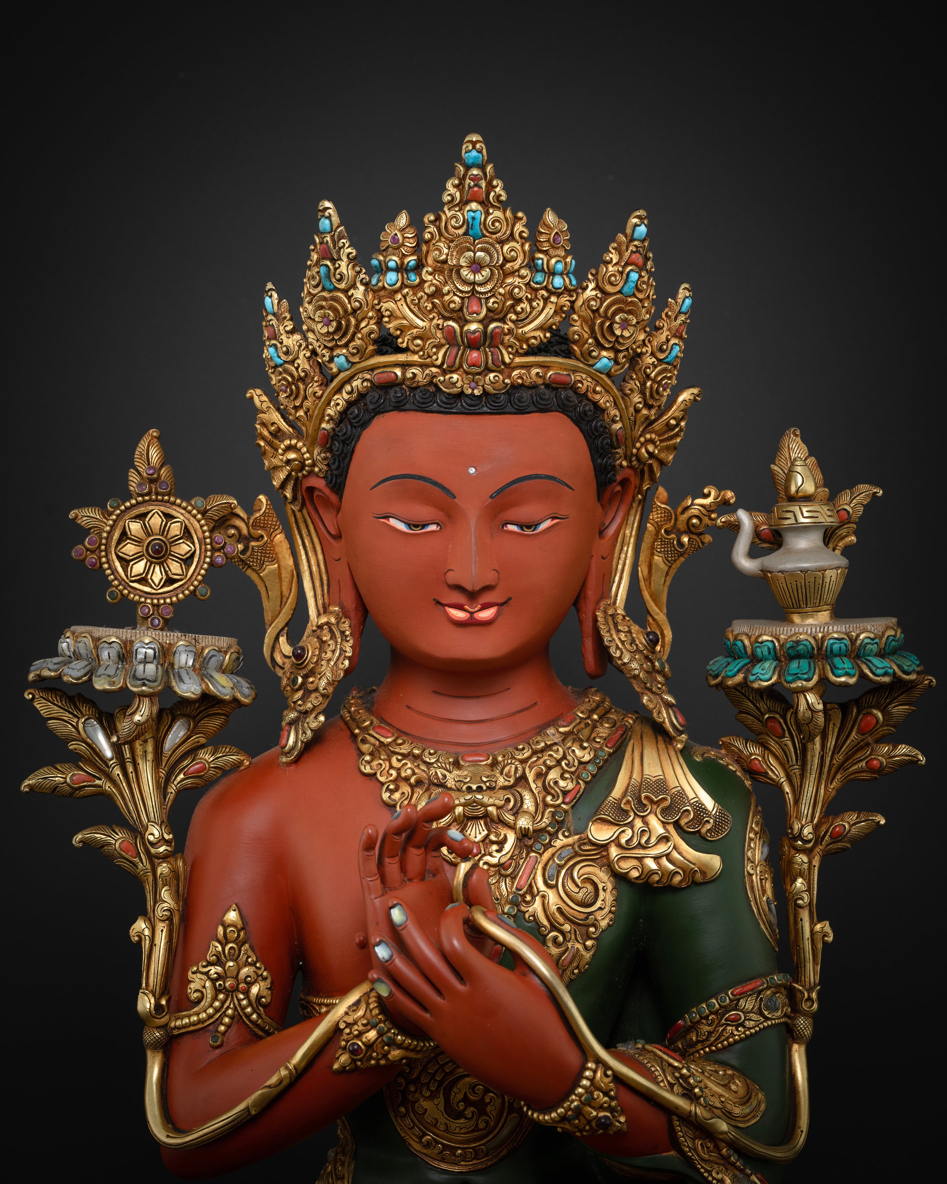 Exquisite Red Maitreya Buddha Statue: Crafted to Perfection