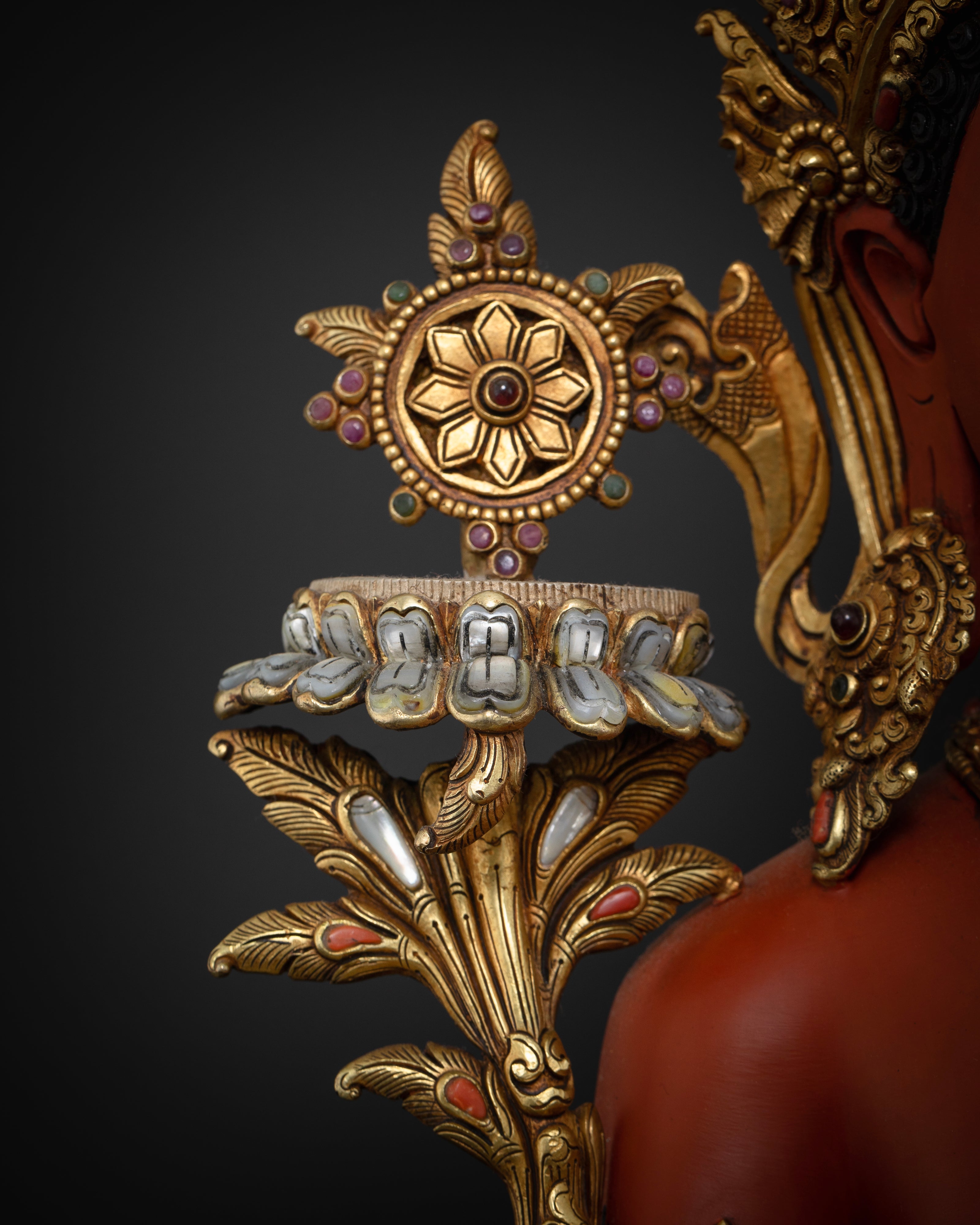 Exquisite Red Maitreya Buddha Statue: Crafted to Perfection