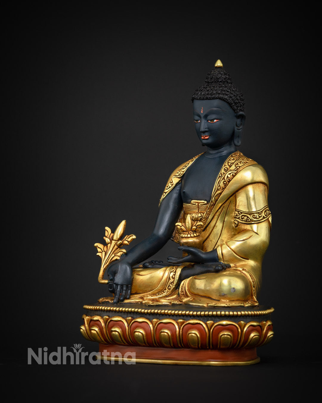 Medicine Buddha Statue | Blue Color Hand-Carved Statue